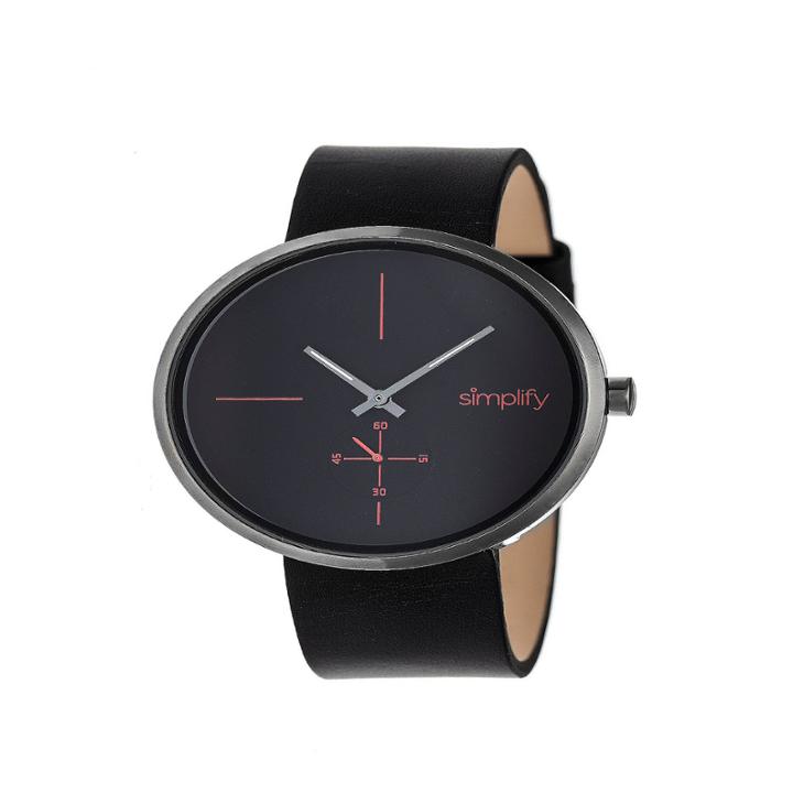 Simplify Unisex Black Strap Watch-sim4404