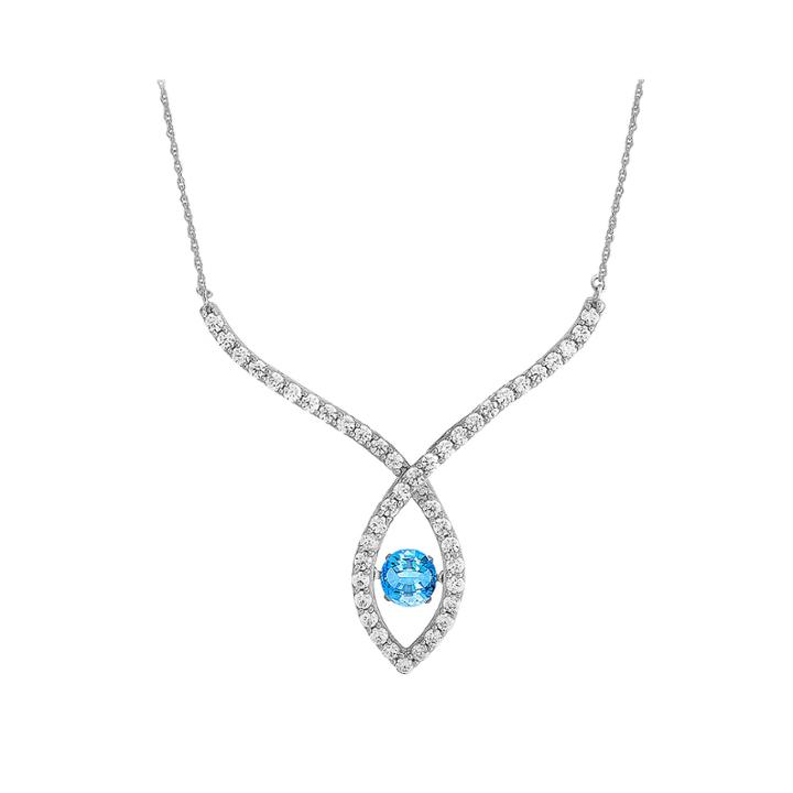 Love In Motion&trade; Genuine Blue Topaz And Lab-created White Sapphire Necklace