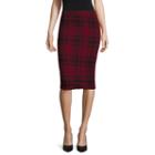 By & By Textured-knit Plaid Pencil Skirt - Juniors