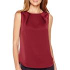 Liz Claiborne Sleeveless Pleated Shell - Tall