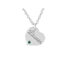 Personalized Birthstone Name Heart Pendant Necklace