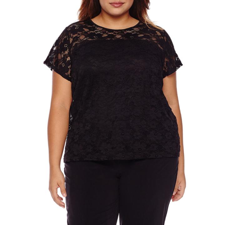 Boutique + Short Sleeve Crew Neck T-shirt-plus