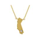 Diamond Accent 14k Yellow Gold Over Silver California Pendant Necklace
