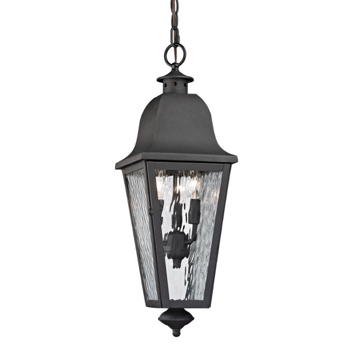 Forged Brookridge 3-light Outdoor Pendant In Charcoal