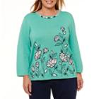 Alfred Dunner Montego Bay Floral Pullover Sweater-plus