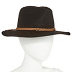 Scala Leather Braid Wool Panama Hat