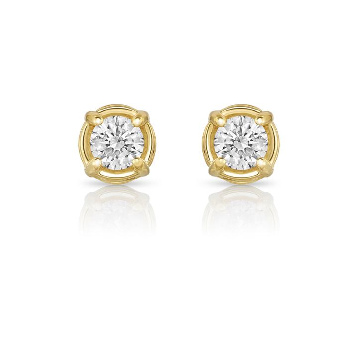 1 1/2 Ct. T.w. Round White Diamond 14k Gold Stud Earrings