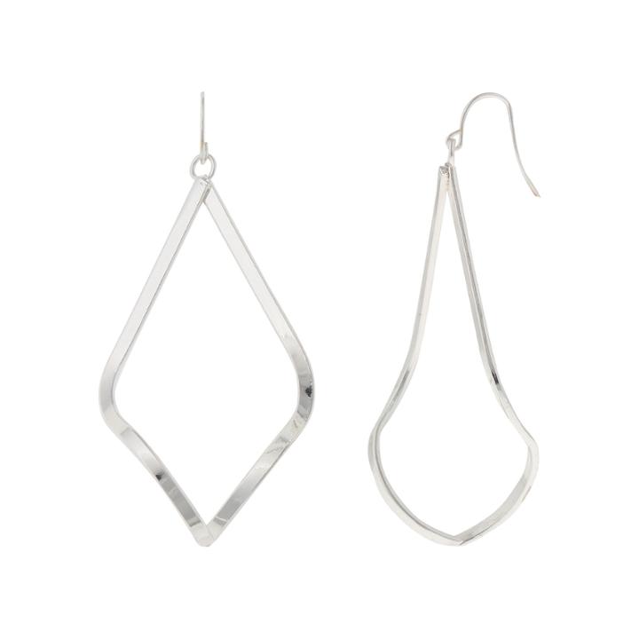 Decree Silver Ribbon Twist Earrings