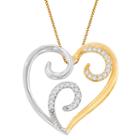 Womens 1/10 Ct. T.w. White Diamond Heart Pendant Necklace