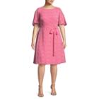 R & K Originals Short Sleeve Polka Dot Fit & Flare Dress-plus