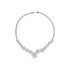Cz By Kenneth Jay Lane Cubic Zirconia Flower Necklace