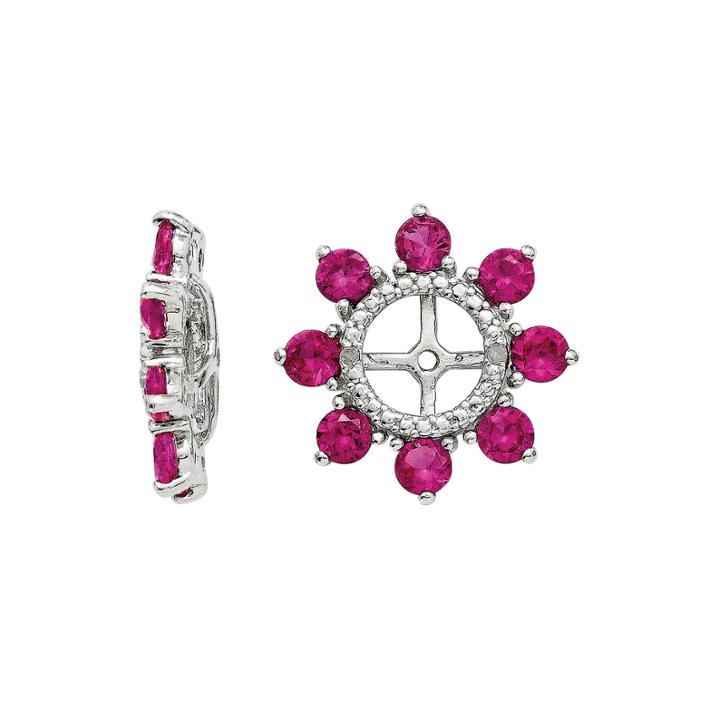 Lab-created Ruby And Diamond Accent Sterling Silver Earring Jackets