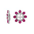 Lab-created Ruby And Diamond Accent Sterling Silver Earring Jackets
