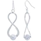 Sparkle Allure Clear Crystal Silver Over Brass Drop Earrings