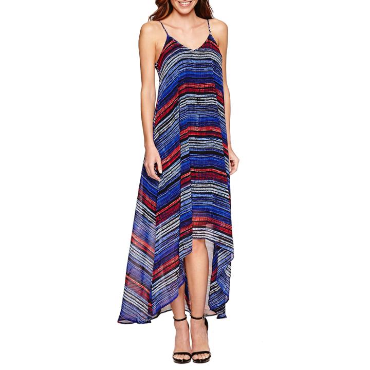 A.n.a Sleeveless Stripe A-line Dress