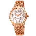 Burgi Womens Rose Goldtone Strap Watch-b-205rg