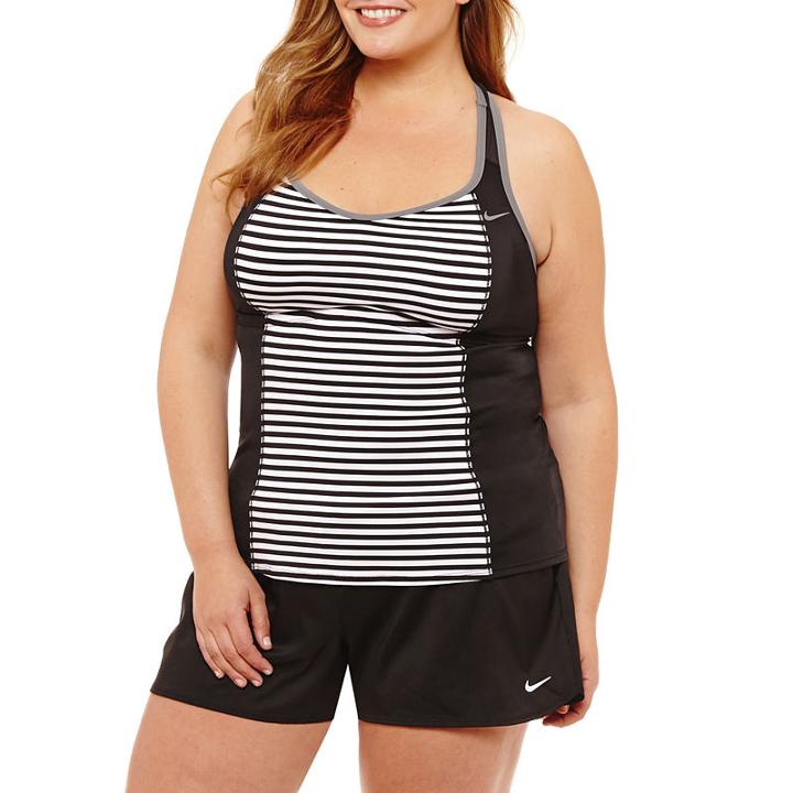 Nike Stripe Tankini Swimsuit Top-plus