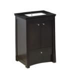 23.75-in. W Floor Mount Distressed Antique Walnutvanity Set For 1 Hole Drilling Black Galaxy Top White Um Sink
