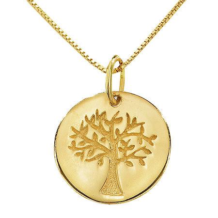 14k Yellow Gold Family Tree Pendant Necklace