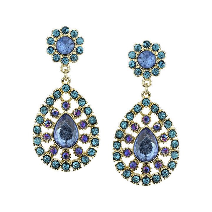 1928 Multicolor Gold-tone Statement Earrings