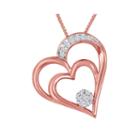Diamond Blossom 1/10 Ct. T.w. Diamond 14k Rose Gold Over Sterling Silver Necklace