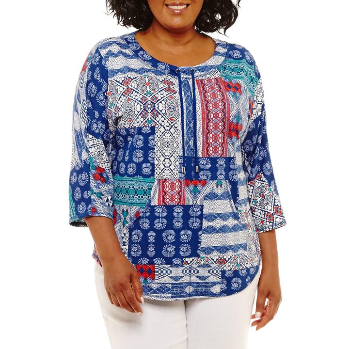 Lark Lane Mix N Mingle Drawstring Tunic- Plus
