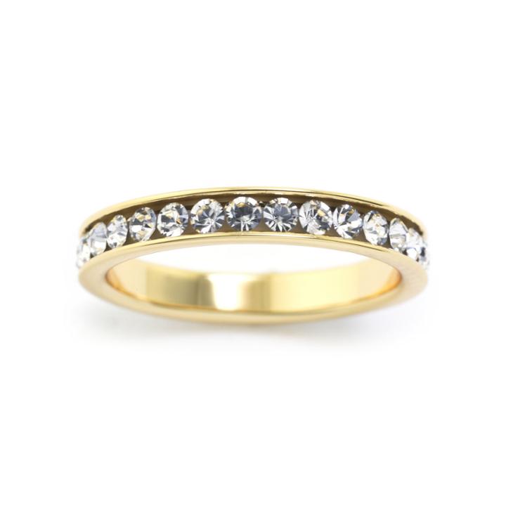 Sparkle Allure Womens Clear 14k Gold Over Brass Eternity Band
