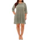 Spense 3/4 Sleeve Shift Dress - Plus
