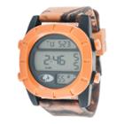 Mossy Oak Mens Orange Bezel Camouflage Silicone Strap Sport Watch