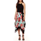 Bisou Bisou Halter Handkerchief-hem Maxi Dress