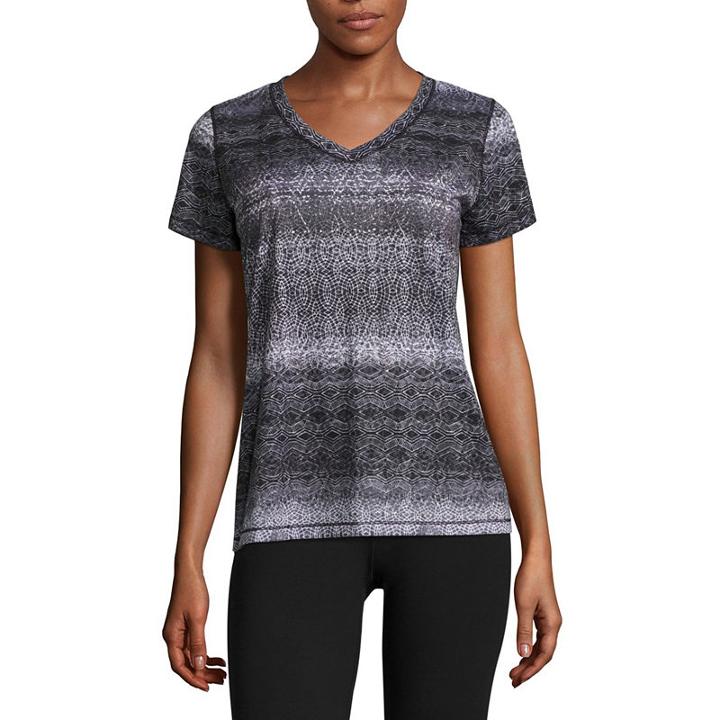 Made For Life Short Sleeve V Neck T-shirt-womens Petite