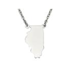 Personalized Sterling Silver Illinois Pendant Necklace