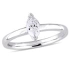 Womens 1/2 Ct. T.w. Genuine Marquise White Diamond 14k Gold Solitaire Ring
