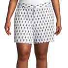 Boutique + 7 Pineapple Print Twill Shorts - Plus