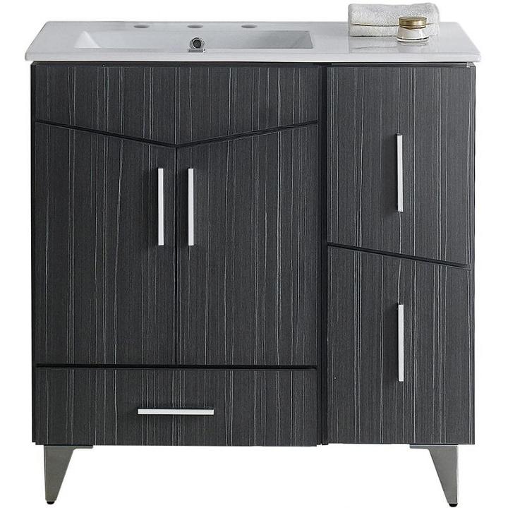 35.5-in. W Floor Mount Dawn Grey Vanity Set For 3h8-in. Drilling