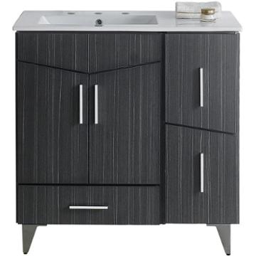35.5-in. W Floor Mount Dawn Grey Vanity Set For 3h8-in. Drilling