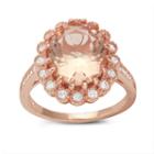 Diamonart Womens 6 Ct.t.w. Pink Cubic Zirconia 14k Gold Over Silver Cocktail Ring