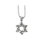 Mens Stainless Steel Antiqued Star Of David Pendant