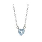 Simulated Aquamarine Sterling Silver Heart Pendant Necklace