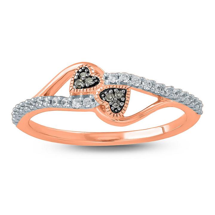 Womens 1/5 Ct. T.w. Champagne Diamond 10k Gold Promise Ring