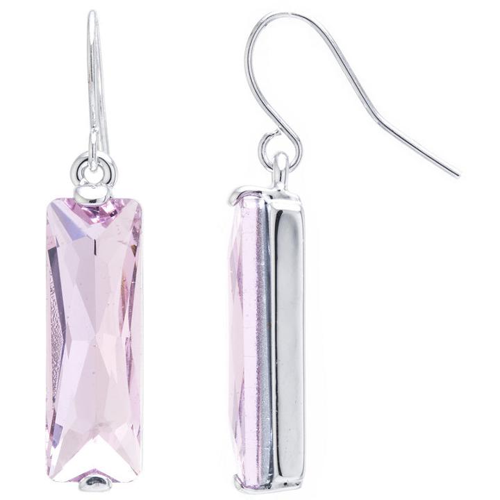 Sparkle Allure Sparkle Allure Pink Rectangular Drop Earrings