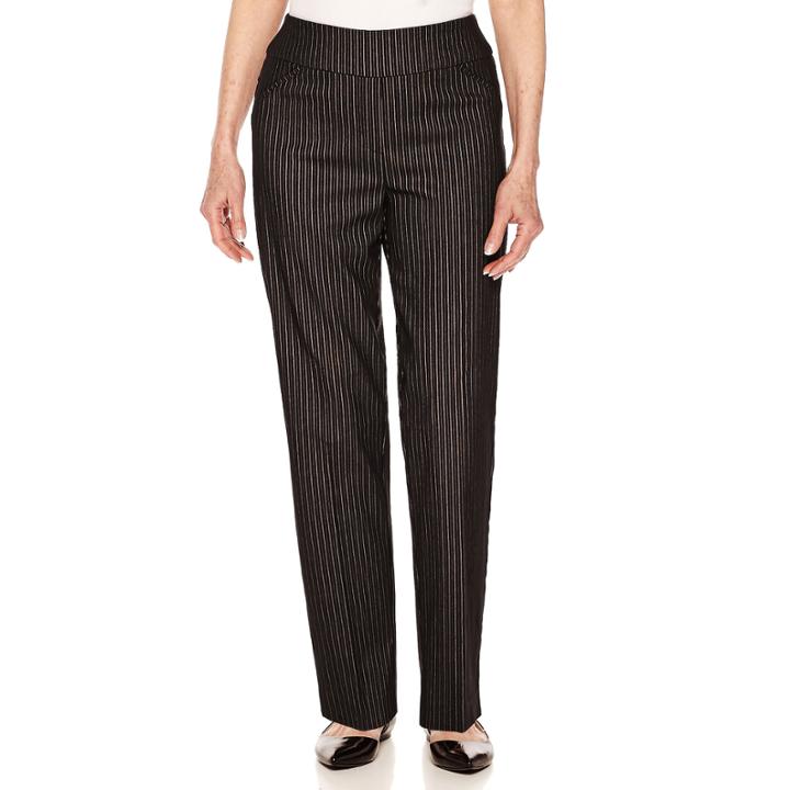 Alfred Dunner Woven Flat Front Pants