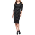 Danny & Nicole Cut Outs 3/4 Sleeve Sweater Dress