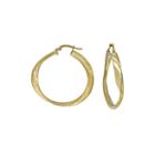 Made In Italy 14k Yellow Gold Twisted Polished Hoop Earrings