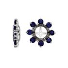 Lab-created Blue Sapphire And Genuine Black Sapphire Earring Jackets