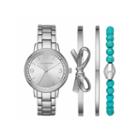 Liz Claiborne Womens Silver Tone Watch Boxed Set-lc9042