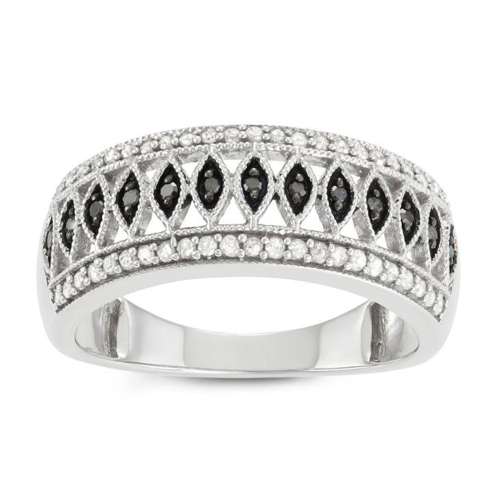 Womens 5/8 Ct. T.w. White Diamond Sterling Silver Band