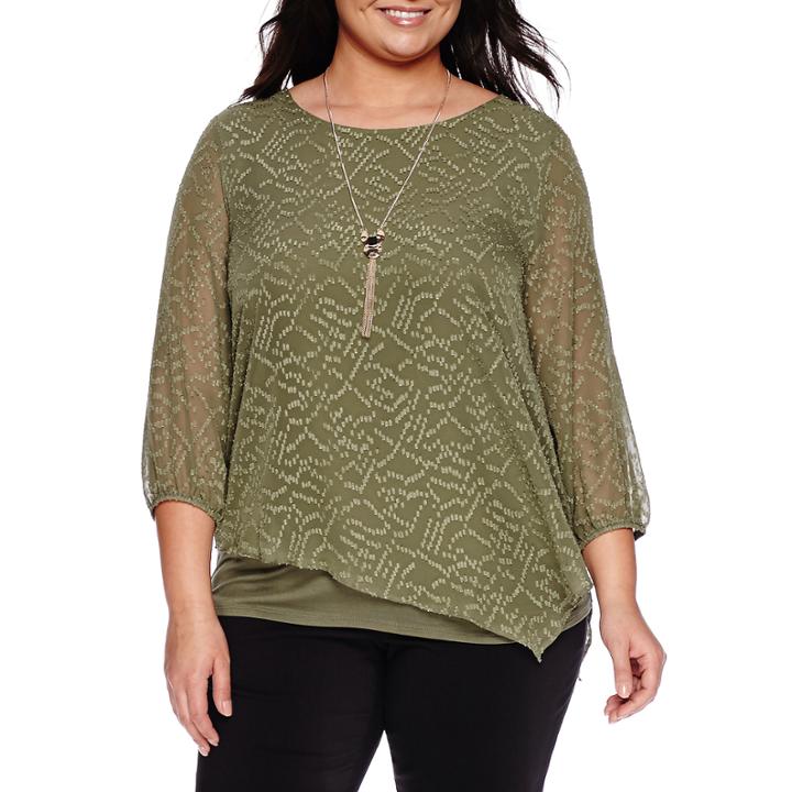 Alyx 3/4-sleeve Asymmetrical Popover Top - Plus