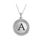 Personalized Sterling Silver Initial Disc Pendant Necklace