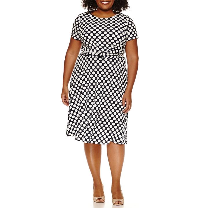 Perceptions Short Sleeve Sheath Dress-plus